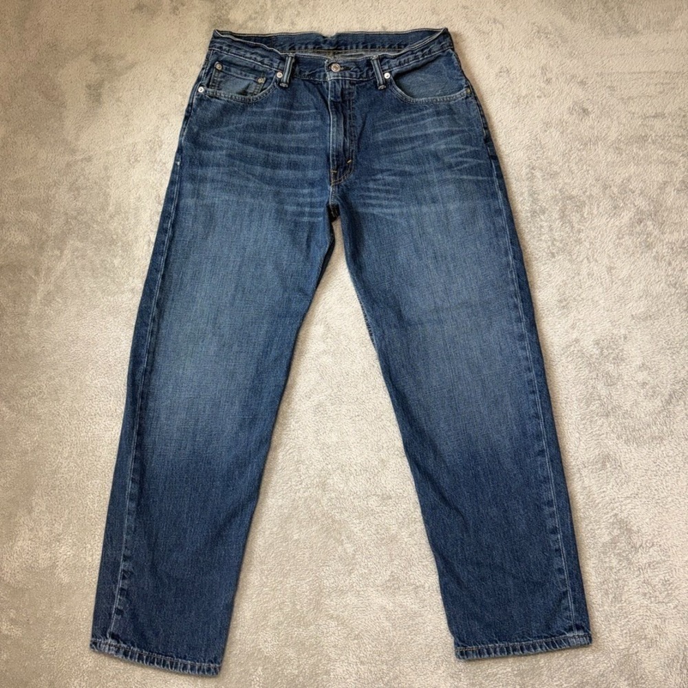 Levis 550 Jeans Mens 34X29 Blue Relaxed Tapered Mid Rise Dark Wash Denim